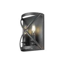 Golden 0890-WSC ABI - Golden Lighting Alcott 2-light Wall Sconce in Antique Black Iron